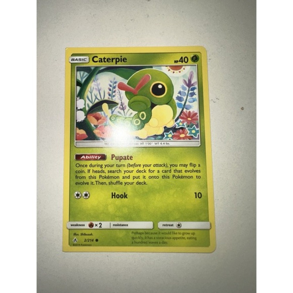 Caterpie 2/214 Pokemon ERROR ALIGNMENT DOT 2 SQUARE CORNER MISCUT!!